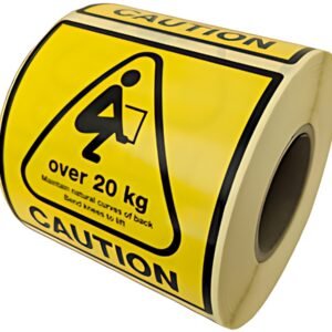 rillprint Étiquette d'avertissement "CAUTION OVER 20 KG"