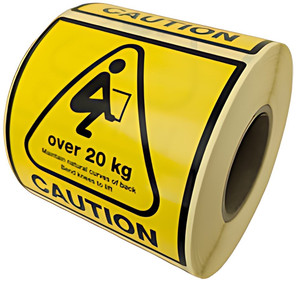 rillprint Étiquette d'avertissement "CAUTION OVER 20 KG"