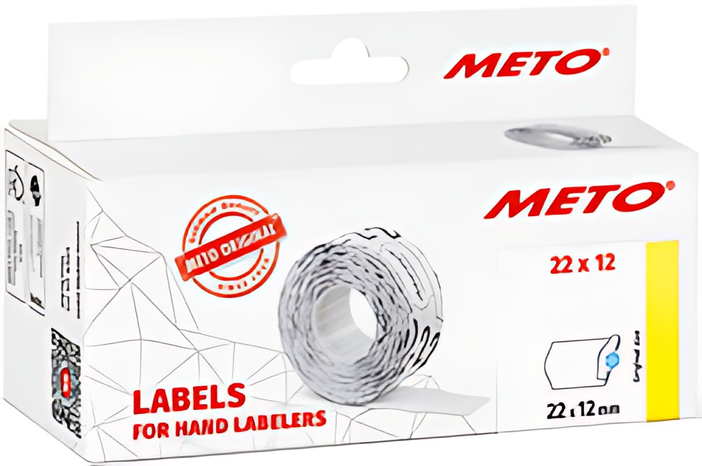 METO Étiquette pour étiqueteuse de prix, 22 x 12 mm, blanc