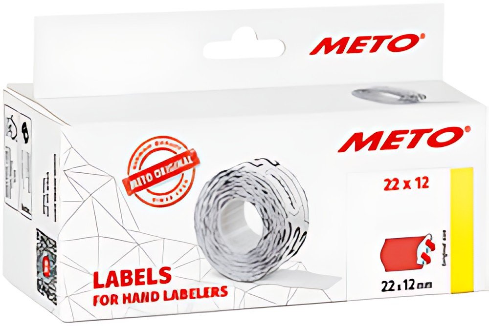 METO Étiquette pour étiqueteuse, 22 x 12 mm, rouge