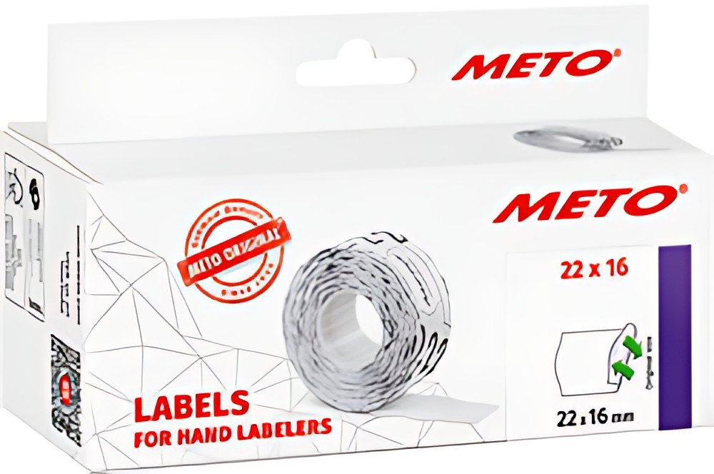 METO Étiquette pour étiqueteuse, 22 x 16 mm, blanc