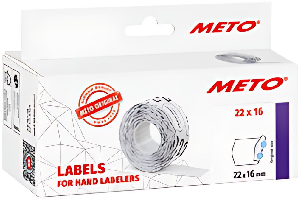 METO Étiquette pour étiqueteuse, 22 x 16 mm, blanc
