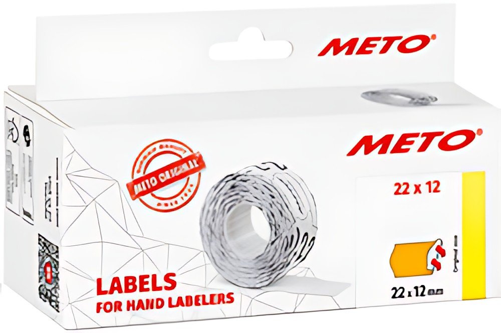 METO Étiquette pour étiqueteuse, 22 x 16 mm, orange