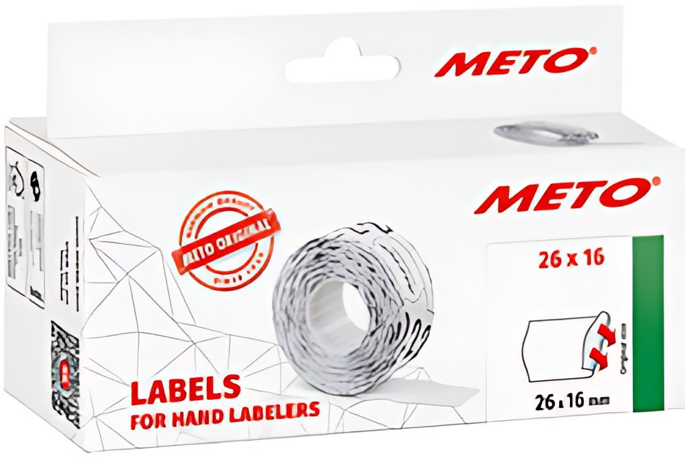 METO Étiquette pour étiqueteuse de prix, 26 x 16 mm, blanc