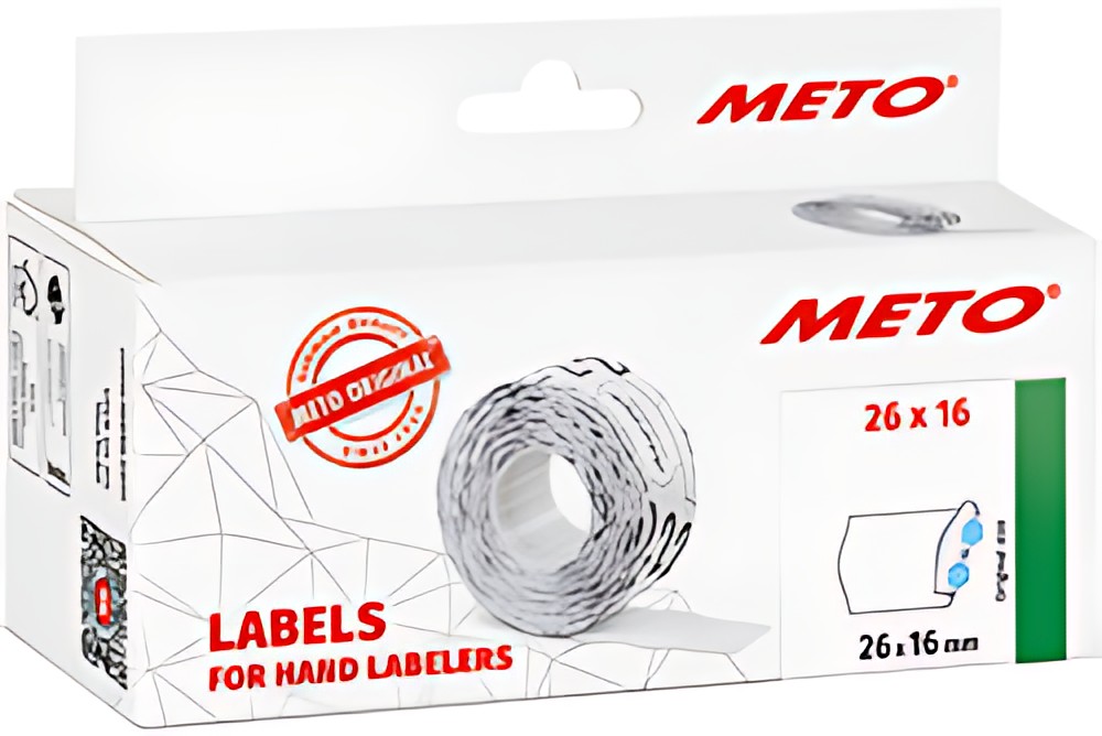METO Étiquette pour étiqueteuse de prix, 26 x 16 mm, blanc