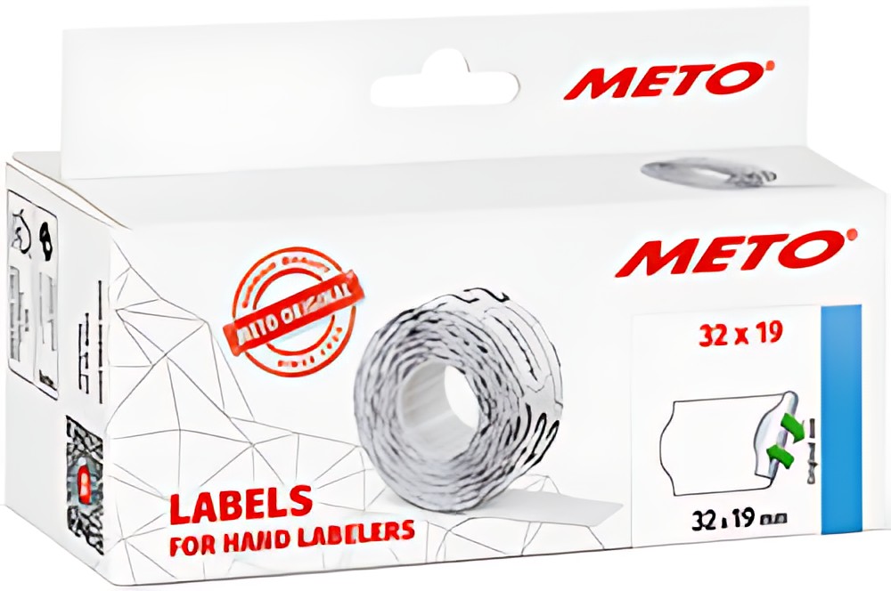 METO Étiquette pour étiqueteuse de prix, 32 x 19 mm, blanc