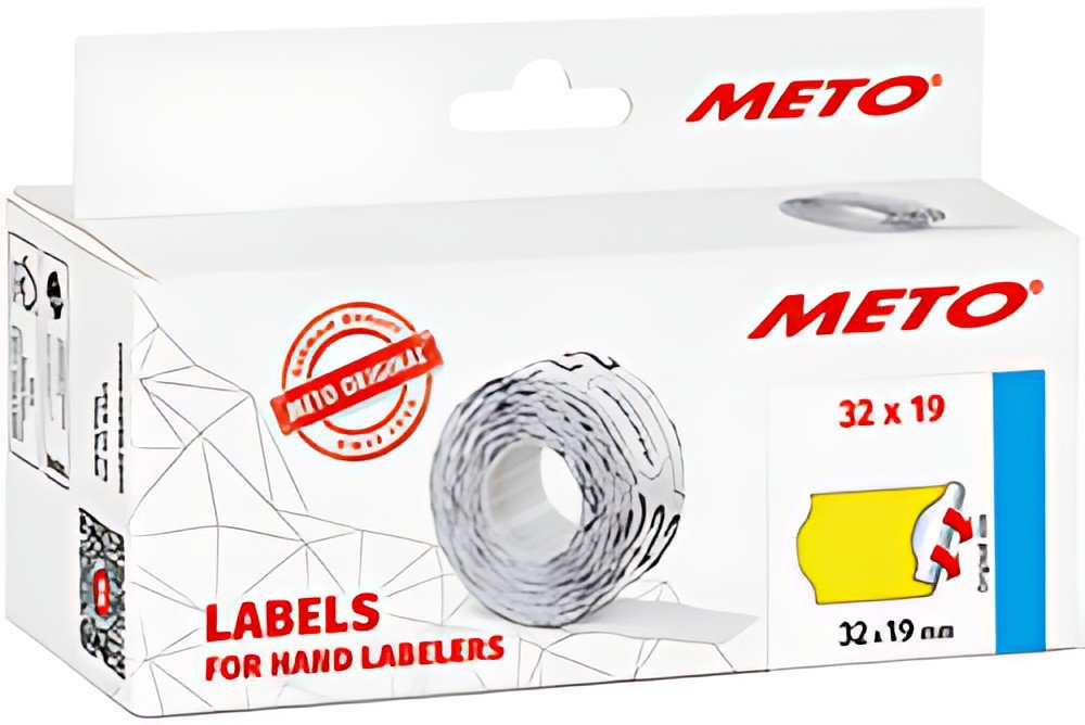 METO Étiquette pour étiqueteuse de prix, 32 x 19 mm, orange