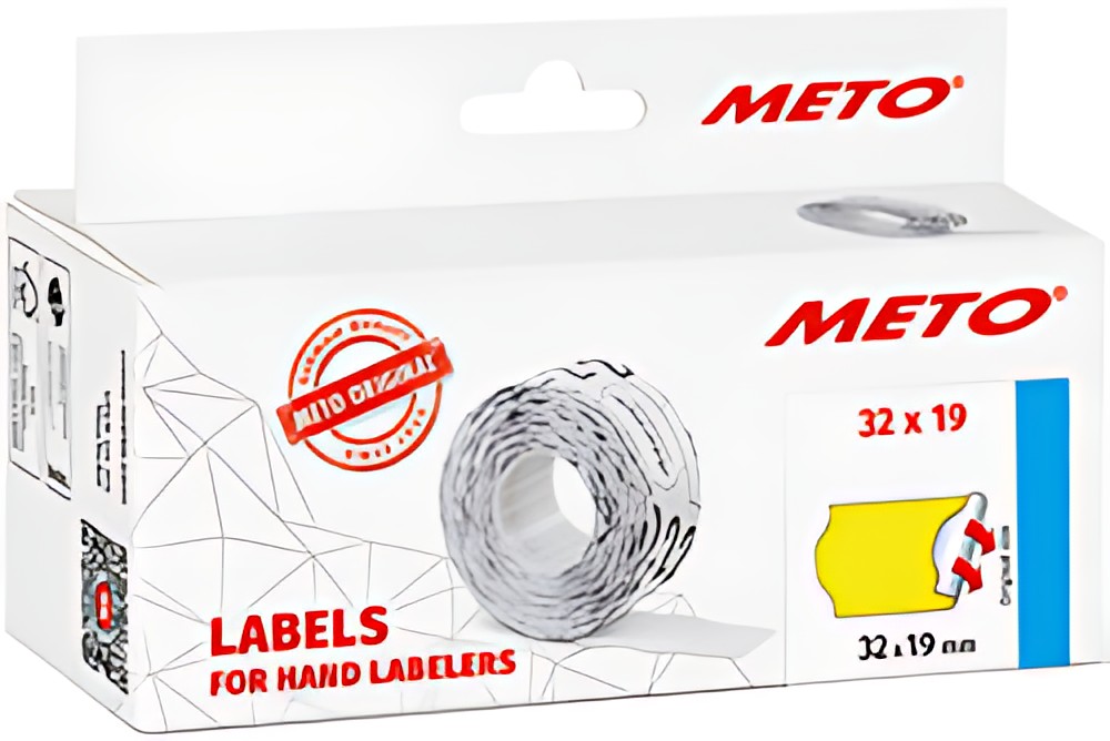 METO Étiquette pour étiqueteuse de prix, 32 x 19 mm, jaune