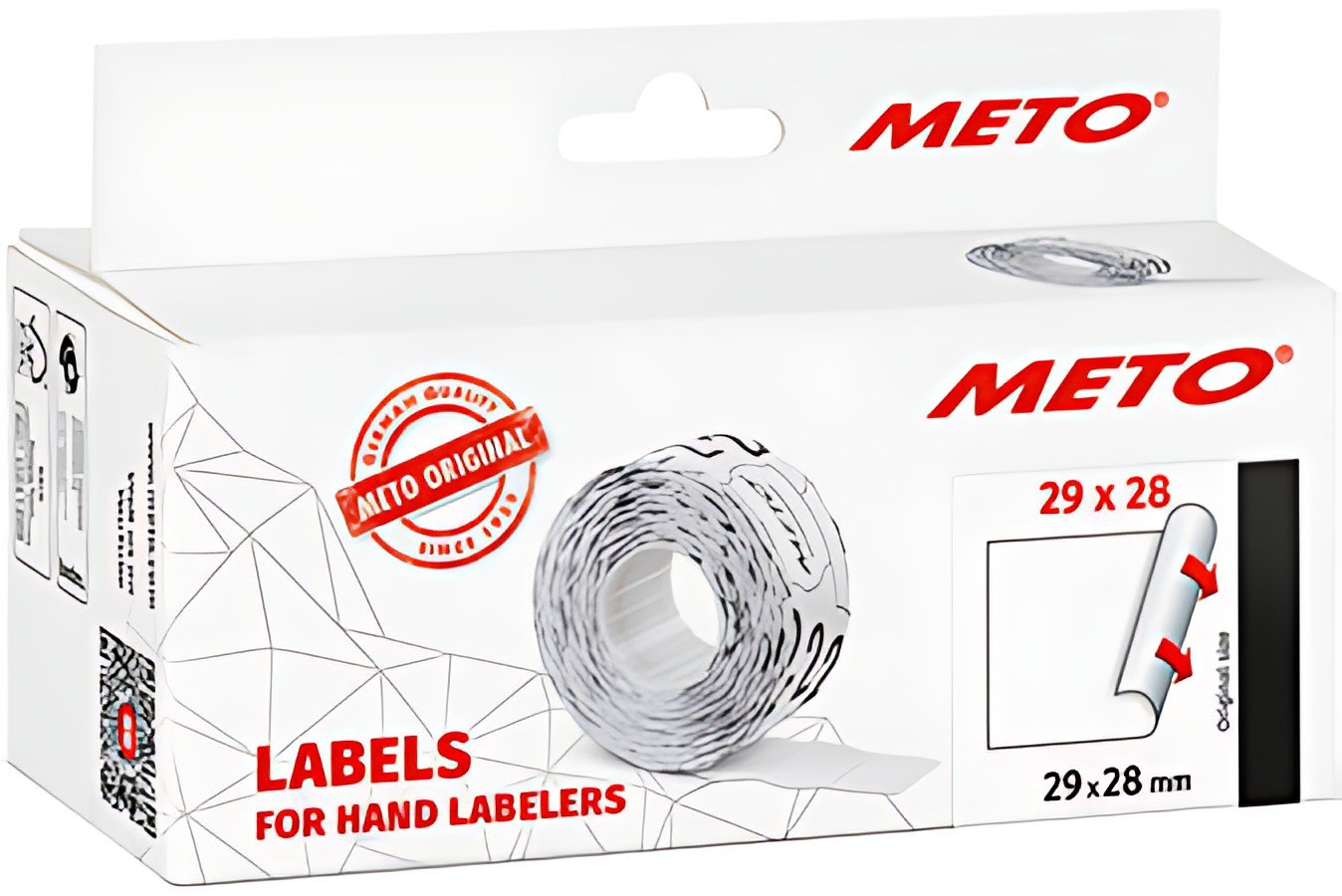 METO Étiquette pour étiqueteuse de prix, 29 x 28 mm, blanc