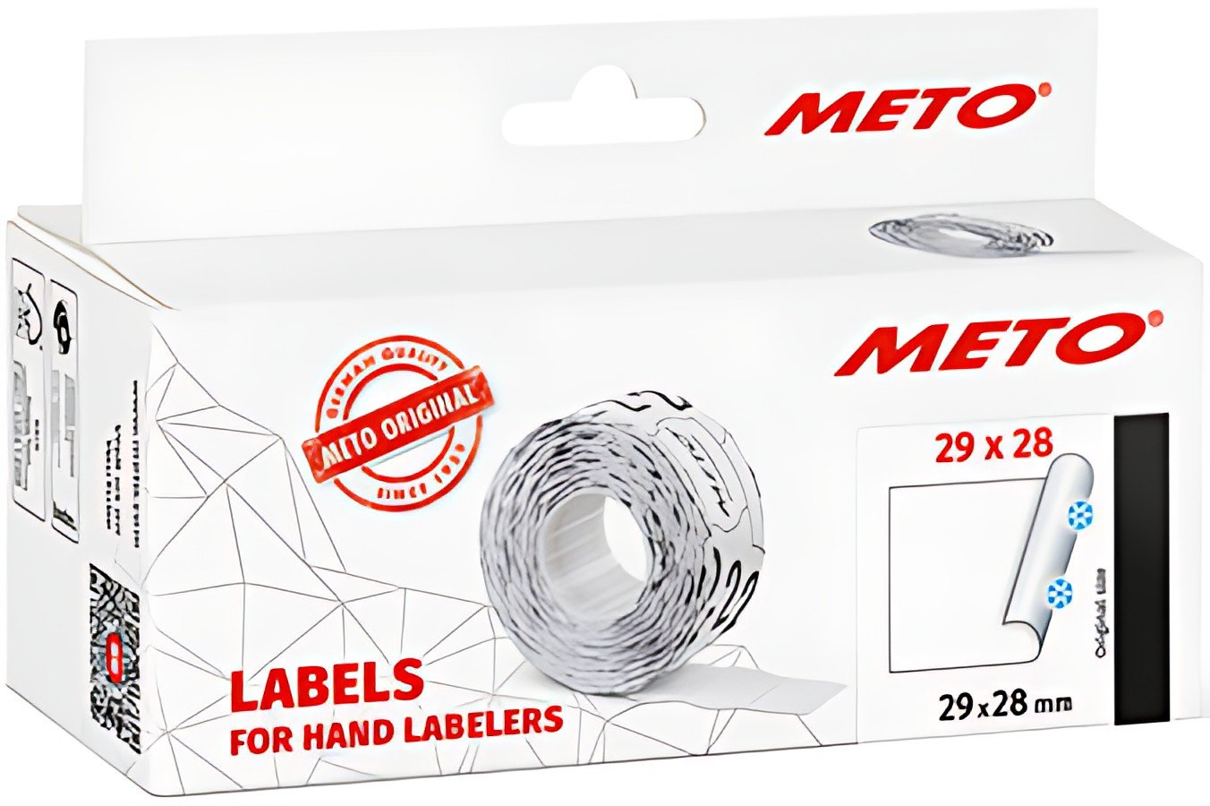 METO Étiquette pour étiqueteuse de prix, 29 x 28 mm, blanc