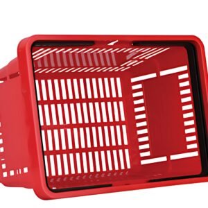 METO Panier à provisions avec poignées, 22 litres, rouge