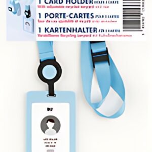 AVERY Porte-carte avec tour de cou, bleu pastel