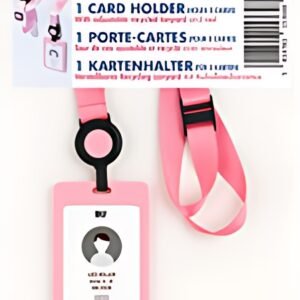 AVERY Porte-carte avec tour de cou, rose pastel