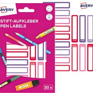 AVERY Étiquette pour stylo, papier, 10 x 50 mm, cadre rose