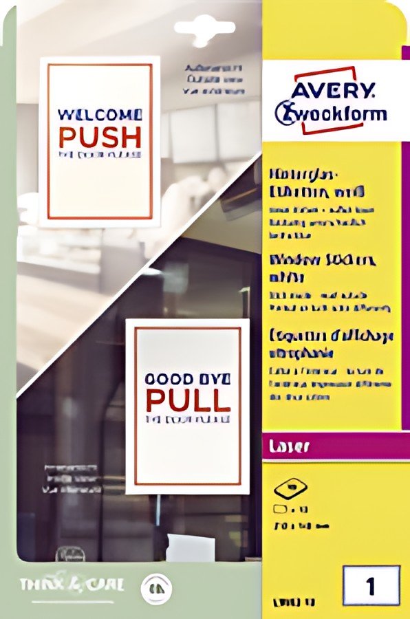 AVERY Zweckform Etiquette d'affichage vitrophanie, blanc