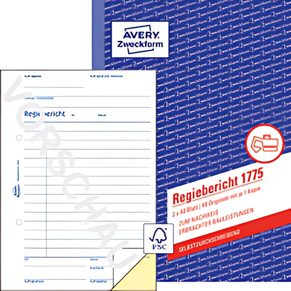 AVERY Zweckform Formularbuch "Regiebericht", 2 x 40 Blatt