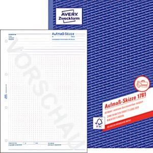 AVERY Zweckform Formularbuch "Aufmaß-Skizze", A4, 50 Blatt