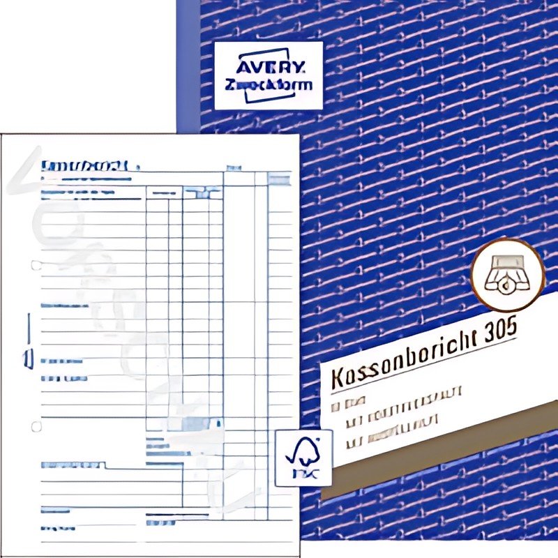 AVERY Zweckform Formularbuch "Kassenbericht", A5, 50 Blatt