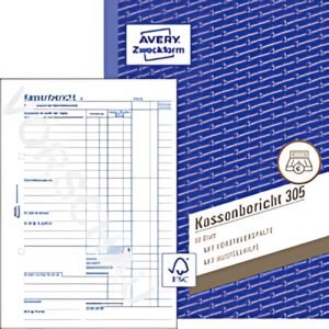 AVERY Zweckform Formularbuch "Kassenbericht Bestand", A5