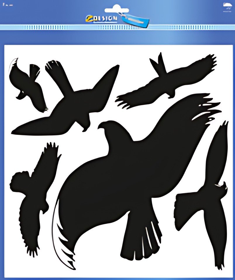 ZDesign HOME Étiquette d'oiseau pour fenêtre, noir