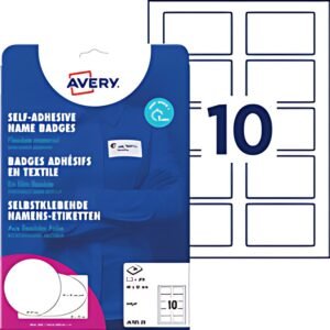 AVERY Zweckform Etiquette pour badge, 80 x 50 mm, blanc
