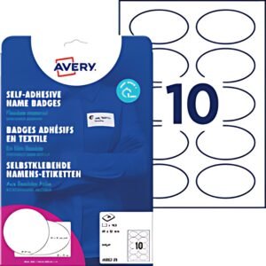 AVERY Zweckform Etiquette pour badge, 85 x 50 mm, ovale