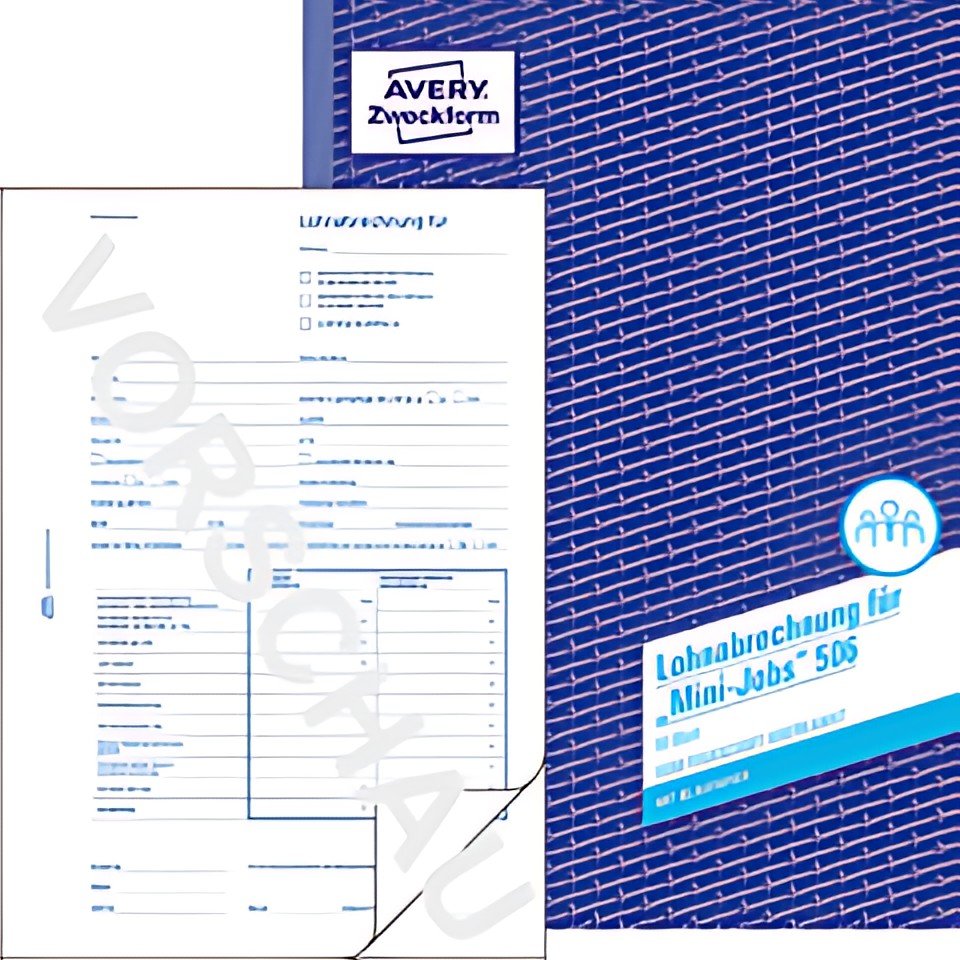 Carnet de formulaires AVERY Zweckform « Mini-Jobs de paie », A4