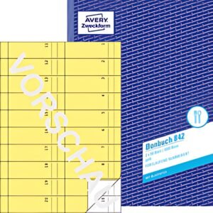 AVERY Zweckform carnet de formulaires « carnet de reçus », A4, jaune