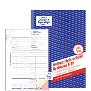 AVERY Zweckform Formularbuch "Auftrag/Lieferschein/Rechnung"