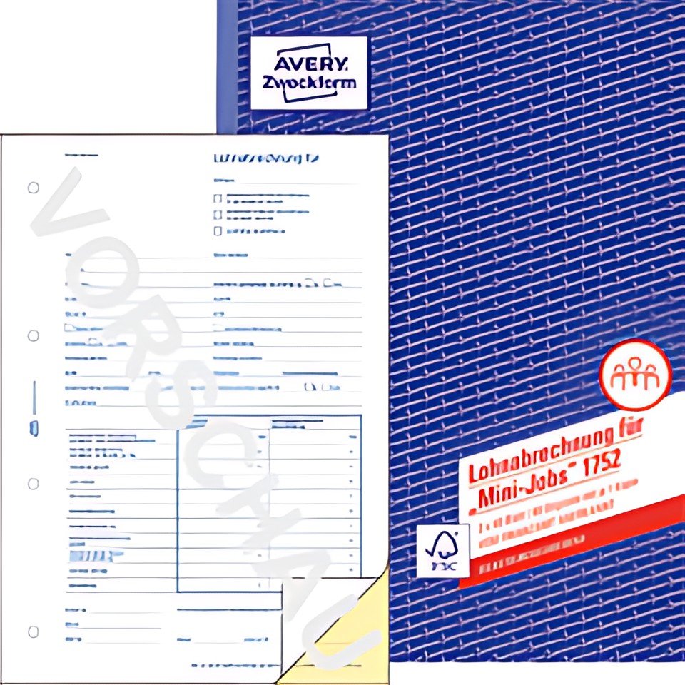 AVERY Nutzform Form Book Paie Minijob, A4, SD