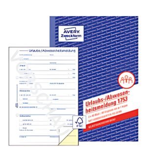 AVERY Zweckform Formularbuch "Urlaubs-/Abwesenheitsmeldung"