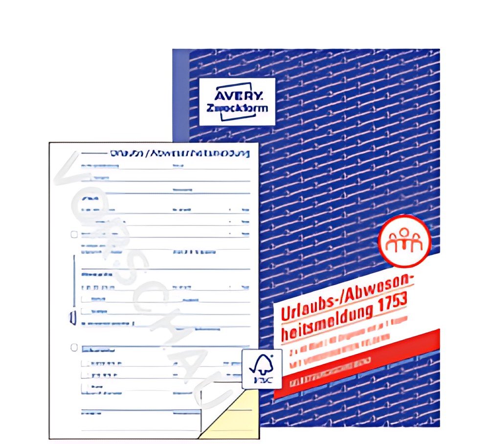 AVERY Zweckform Formularbuch "Urlaubs-/Abwesenheitsmeldung"