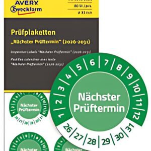 Autocollants de test AVERY Zweckform "Prochaine date de test", 2026-31