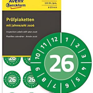 AVERY Zweckform Plaquette de contrôle, 2026, 20 mm, vert