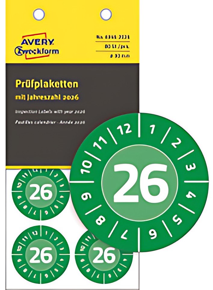 AVERY Zweckform Pastille calendrier 2025 NoPeel, 20 mm, vert