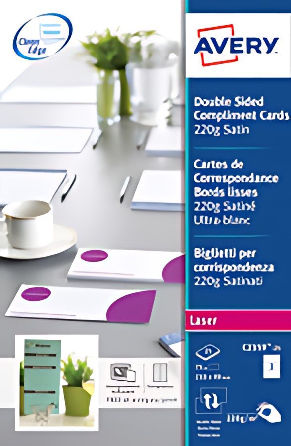 AVERY Cartes de correspondance laser, 210 x 99 mm