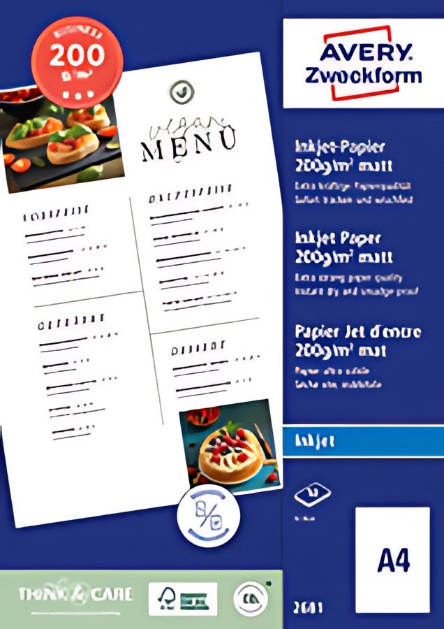AVERY Zweckform Papier jet d'encre BUSINESS, A4, 200 g/m2