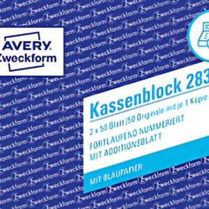 AVERY Zweckform formulaire livre "cash pad", 2 x 50 feuilles