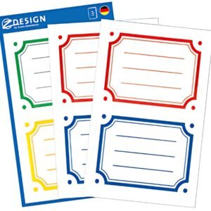 ZDesign SCHOOL Etiquettes livres "bordures", couleur