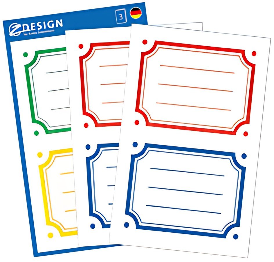 ZDesign SCHOOL Etiquettes livres "bordures", couleur
