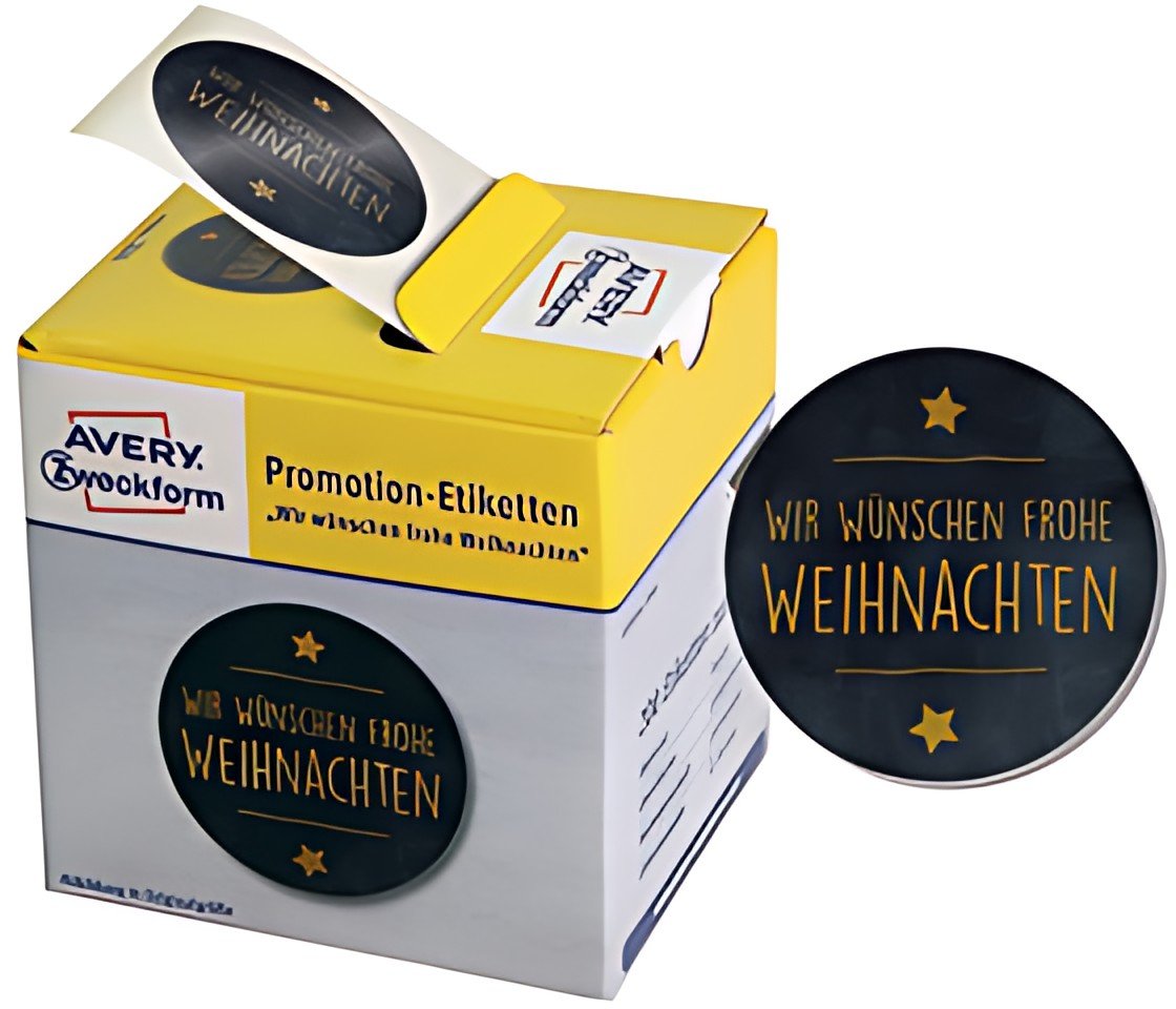 Étiquettes promotionnelles AVERY Zweckform "Noël", noires