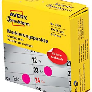 AVERY Zweckform Pastille de couleur, 10 mm, jaune