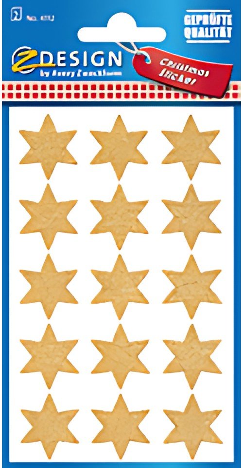 AVERY Zweckform Stickers de Noël ZDesign "étoiles", or