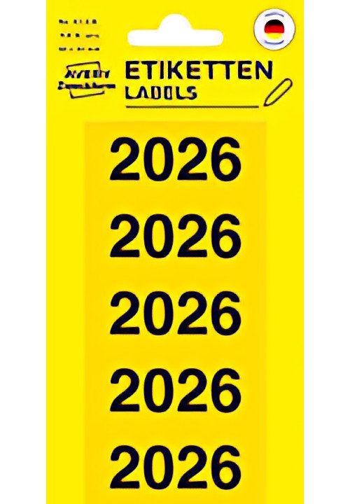 Étiquette de contenu du dossier AVERY Zweckform "2026", 60x26 mm, jaune