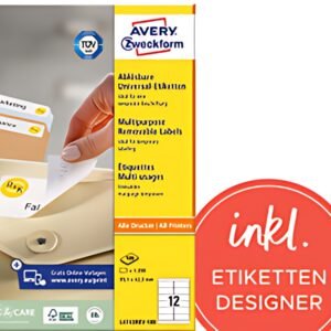 AVERY Zweckform Etiquette universelle, 99,1 x 42,3 mm, blanc