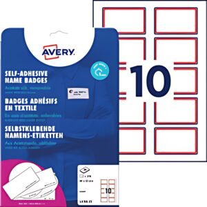 AVERY Zweckform Etiquettes pour badges, 80 x 50 mm, rouge