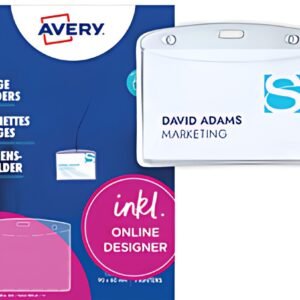 AVERY Pochette badge, 90 x 60 mm, transparent