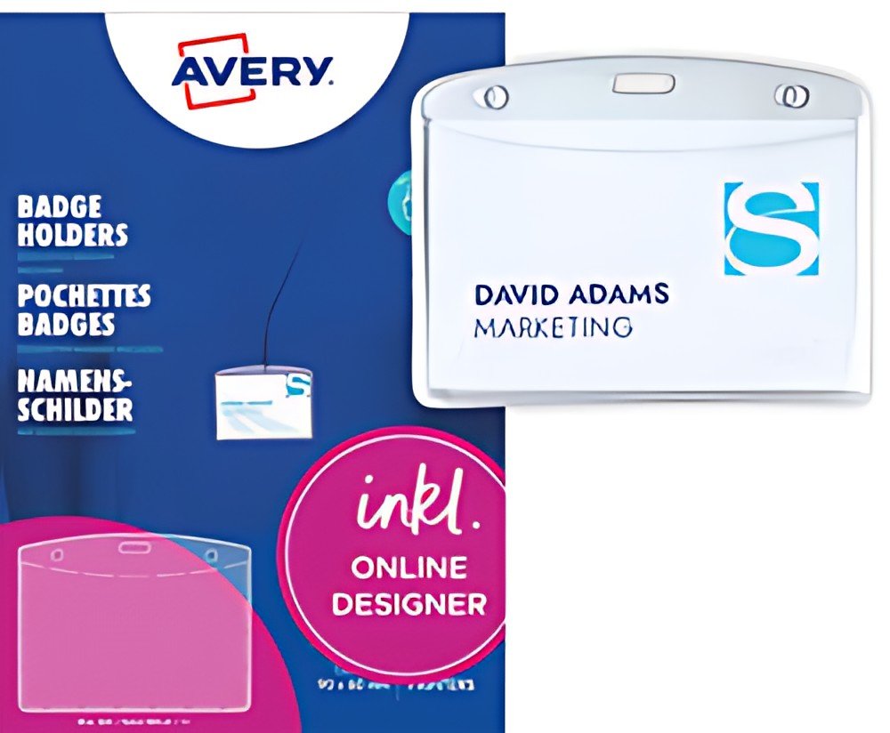 AVERY Pochette badge, 90 x 60 mm, transparent