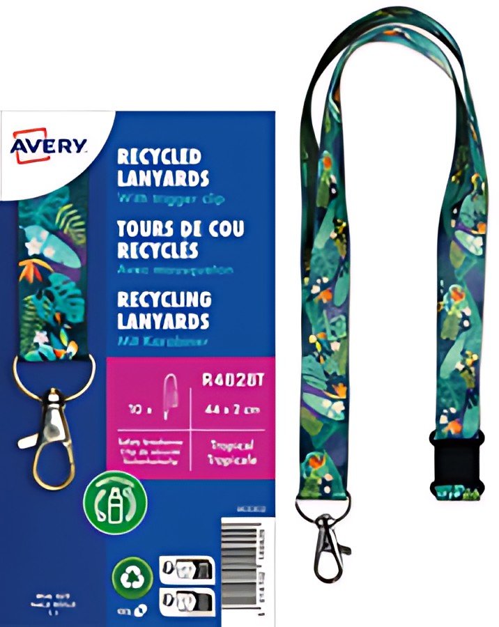AVERY Tour de cou, rPET, "floral", 20 x 440 mm