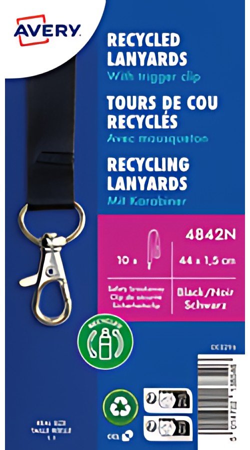 AVERY Tour de cou, en rPET, 440 x 15 mm, vert